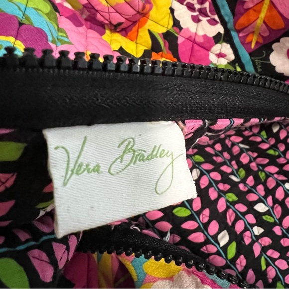 VERA BRADLEY Va Va Bloom Large Duffle Bag Zipper USA Pink Green Y2K Yellow - Picture 11 of 12